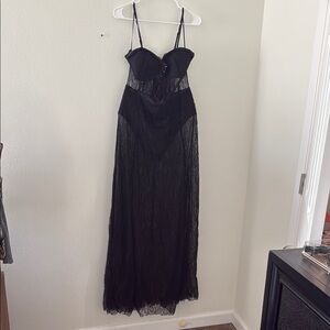 Fashion Nova Black Lace Maxi Dress